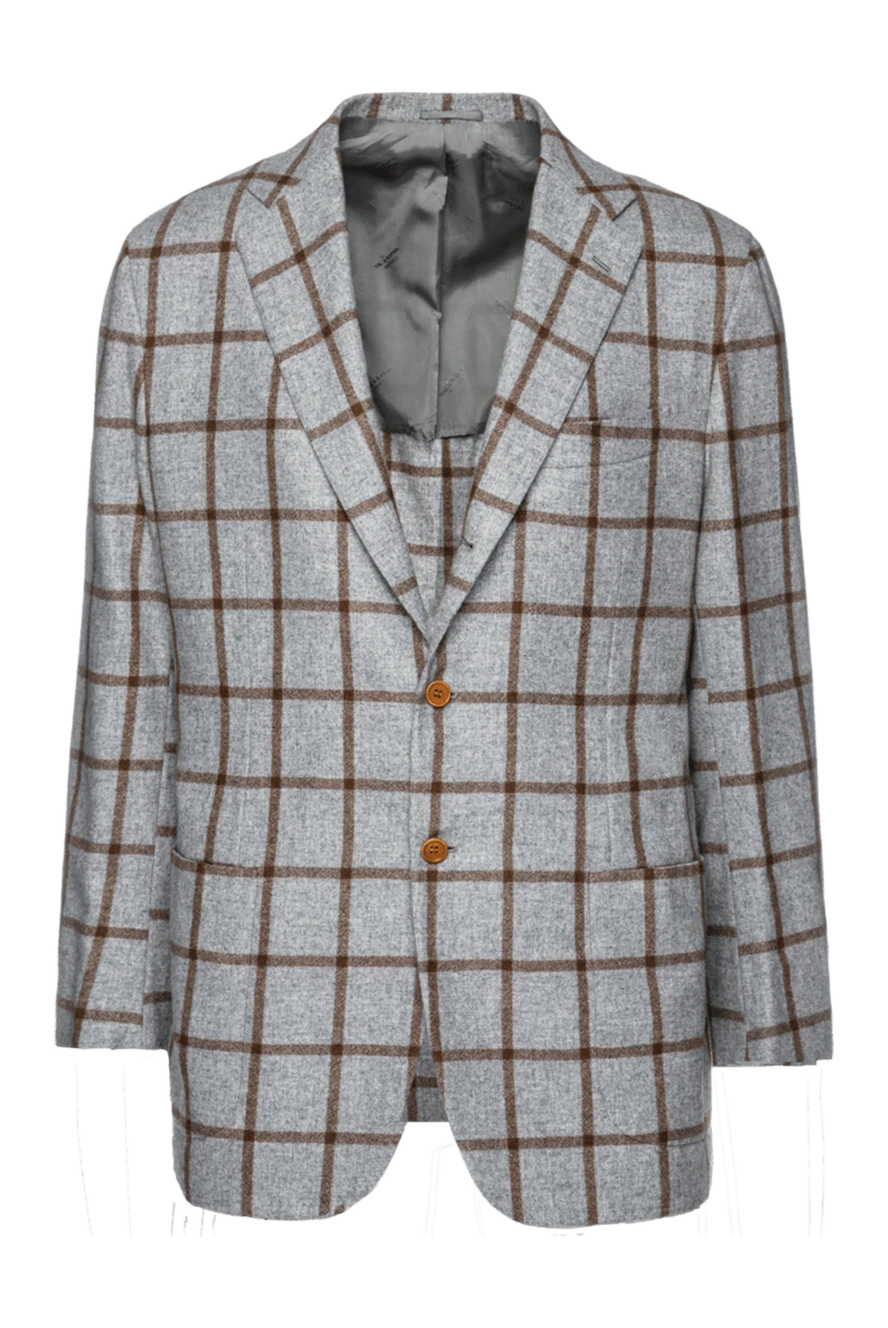 Kiton cashmere and silk jacket gray for men 154252 - photo 1
