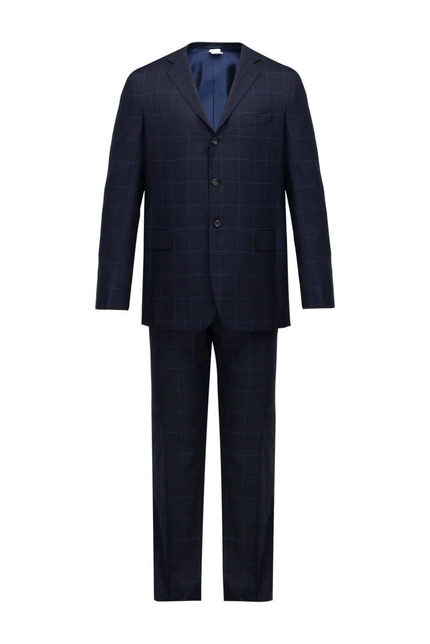 Kiton костюм мужской из шерсти синий 154253 - фото 1