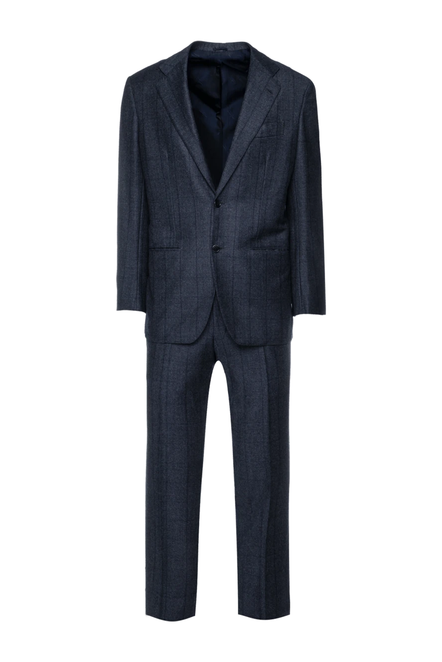 Kiton костюм мужской из шерсти синий 154256 - фото 1