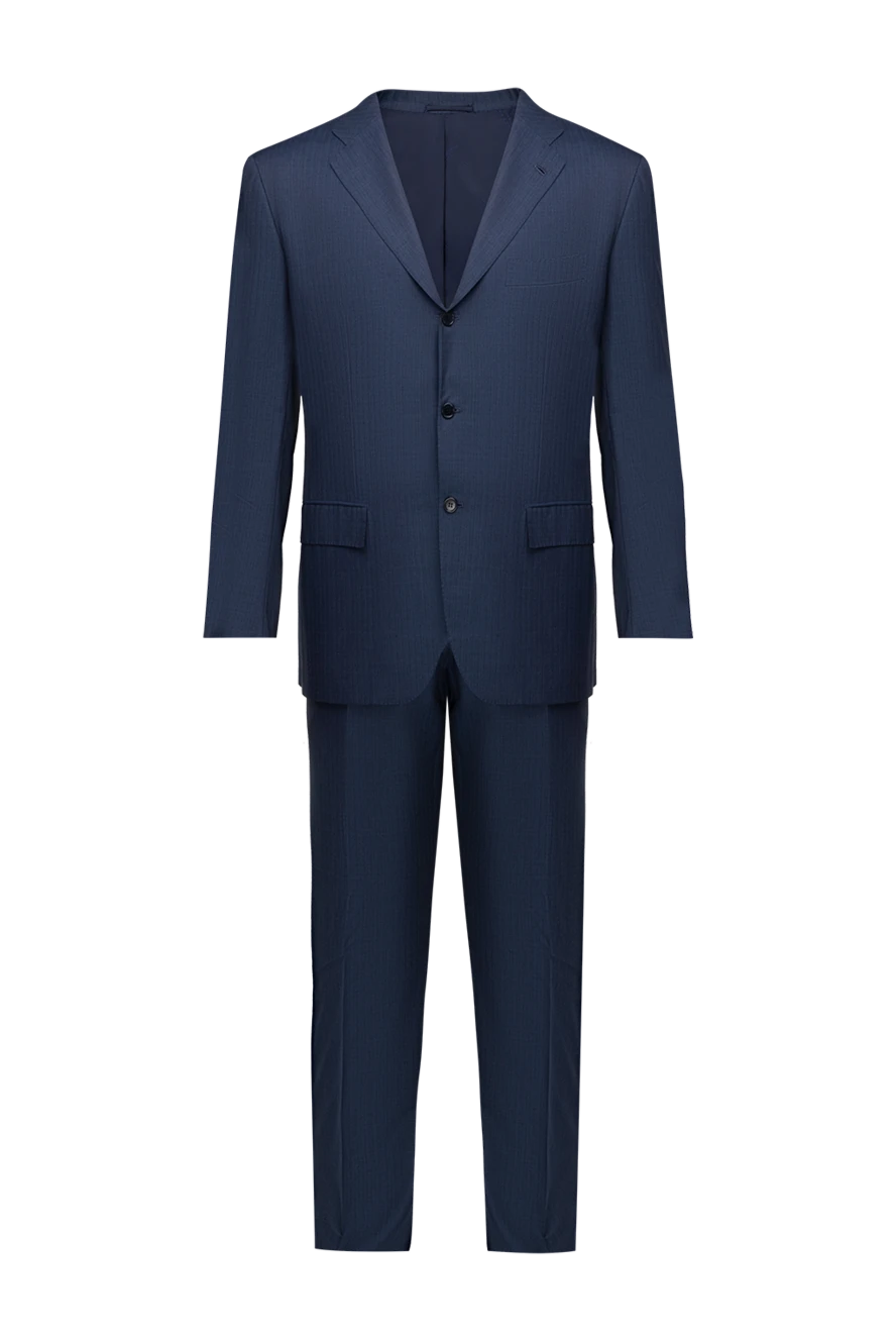 Kiton костюм мужской из шерсти синий 154257 - фото 1