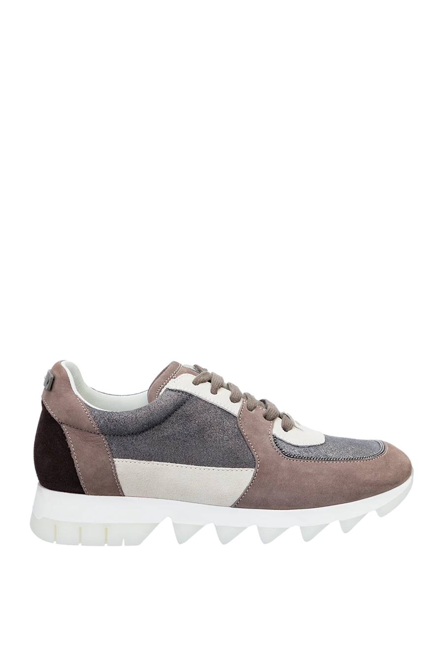 Gray suede sneakers for women