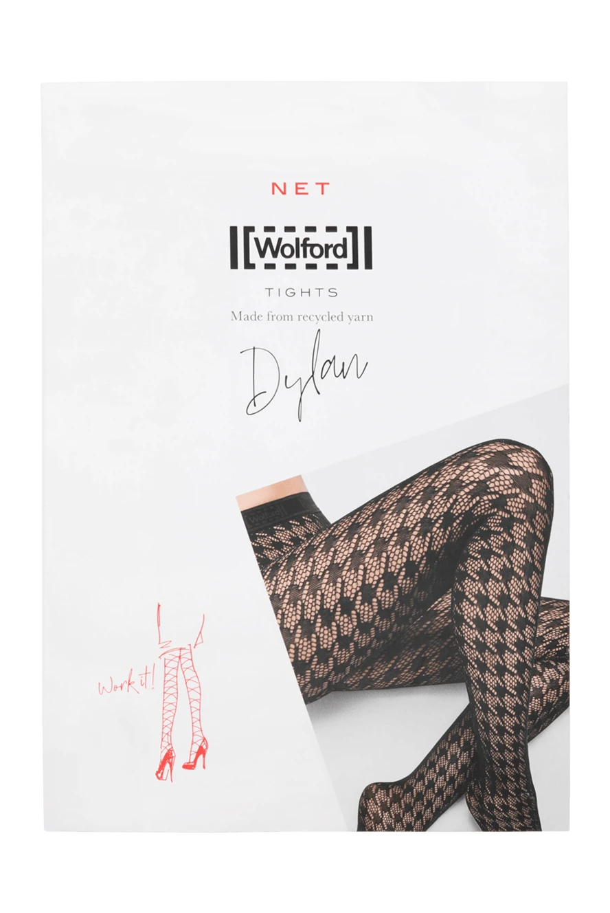 Wolford женские колготки женские с узором гусиная лапка черные 154385 - фото 1