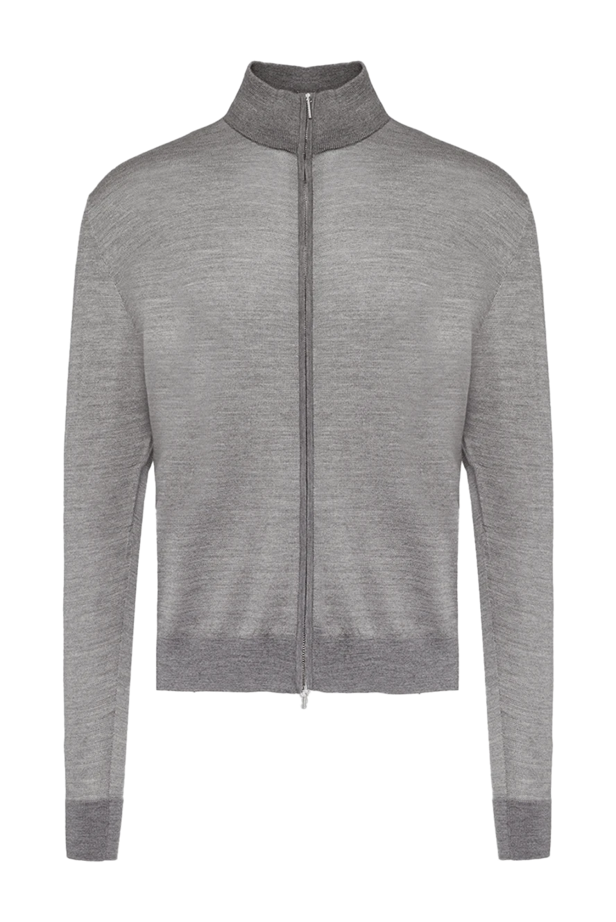 Cesare di Napoli cardigan for men made of wool and silk gray 154521 - photo 1