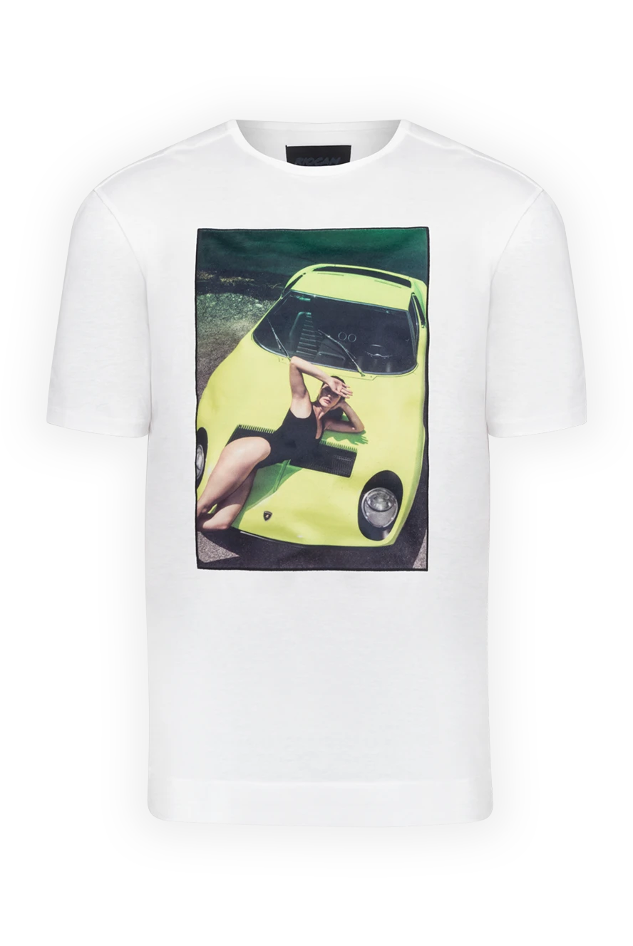 Limitato men's t-shirt featuring a pin-up model and a white sports car 154712 - photo 1