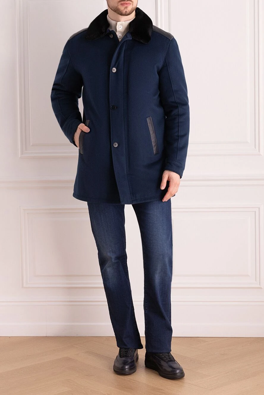Torras мужские пальто из кашемира синее мужское купить с ценами и фото 155274