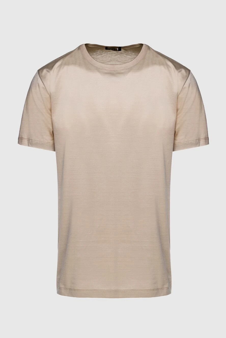 Cesare di Napoli мужские футболка из хлопка бежевая мужская купить с ценами и фото 155382 - фото 1