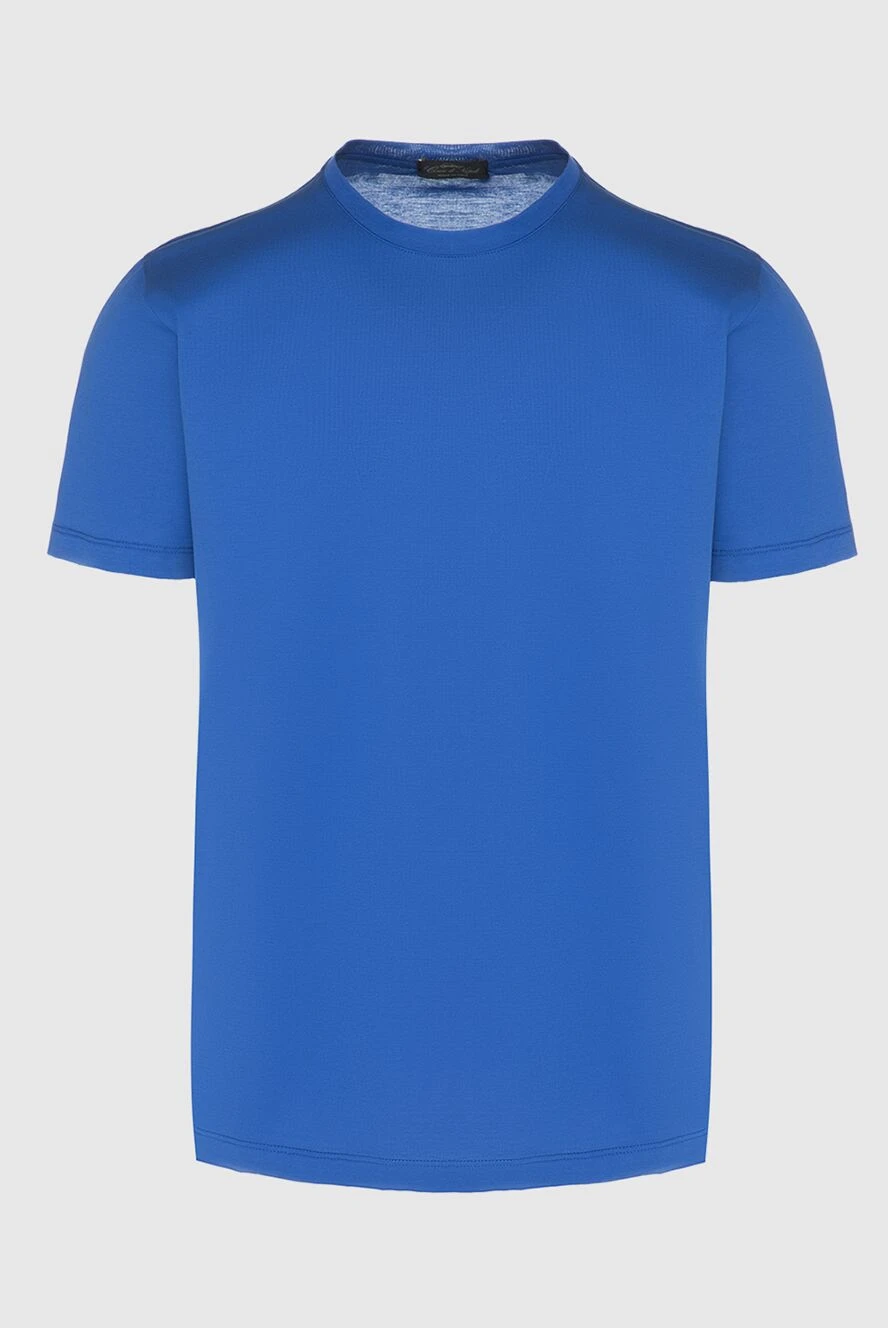 Cesare di Napoli мужские футболка из хлопка синяя мужская купить с ценами и фото 155384 - фото 1