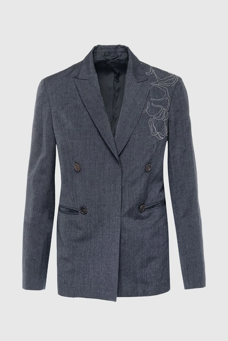 Brunello Cucinelli жакет із вовни сірий жіночий 155422 - фото 1