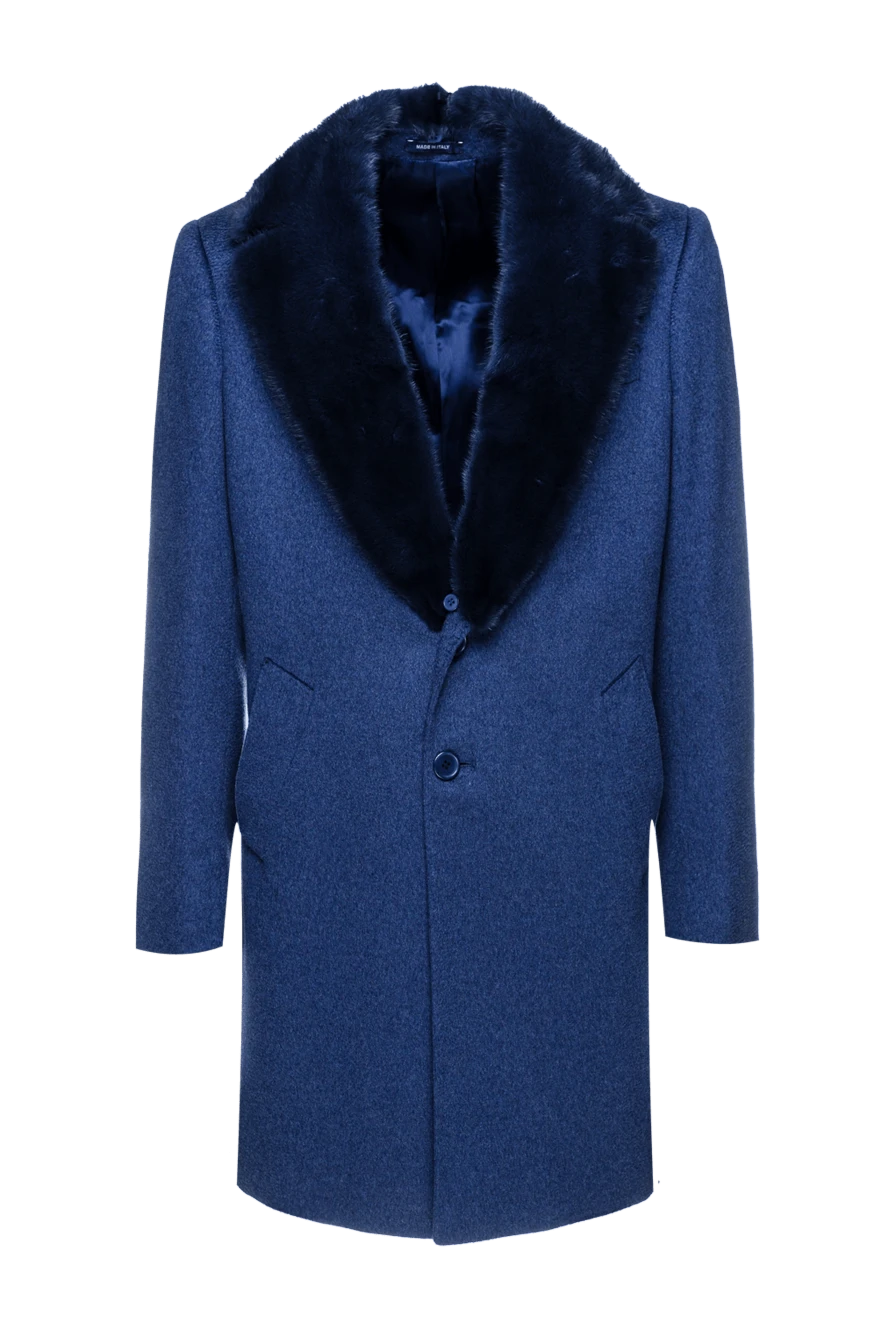 Cesare di Napoli man blue cashmere and mink coat for men buy with prices and photos 155512