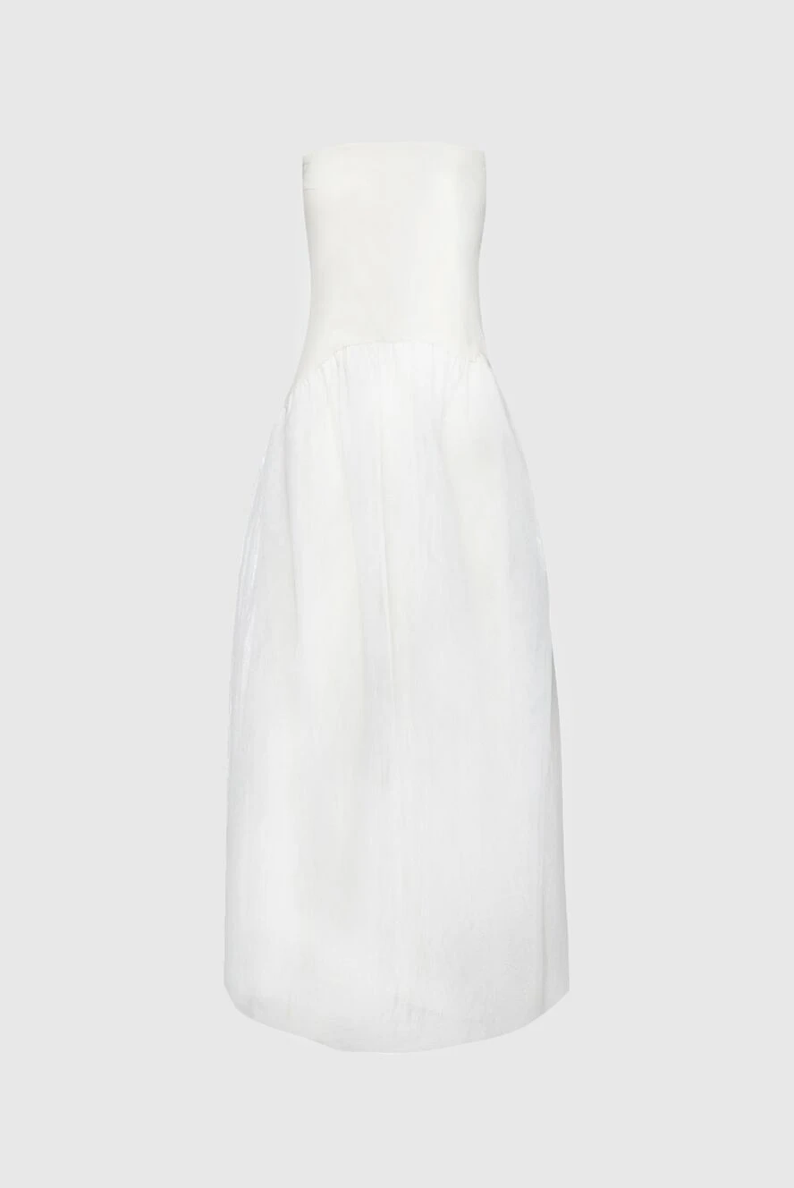 Brunello Cucinelli сукня-максі жіноча біла з відкритими плечима та пишною спідницею 155690 - фото 1