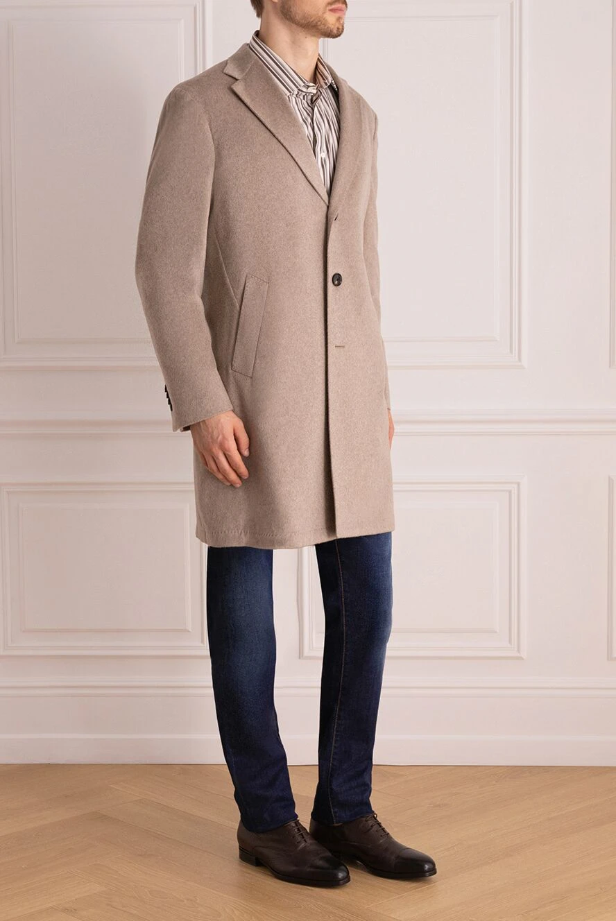Sartoria Latorre мужские пальто из кашемира бежевое мужское купить с ценами и фото 155859 - фото 2