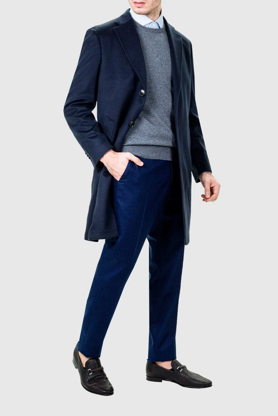 Sartoria Latorre мужские пальто из кашемира синее мужское купить с ценами и фото 155860 - фото 2