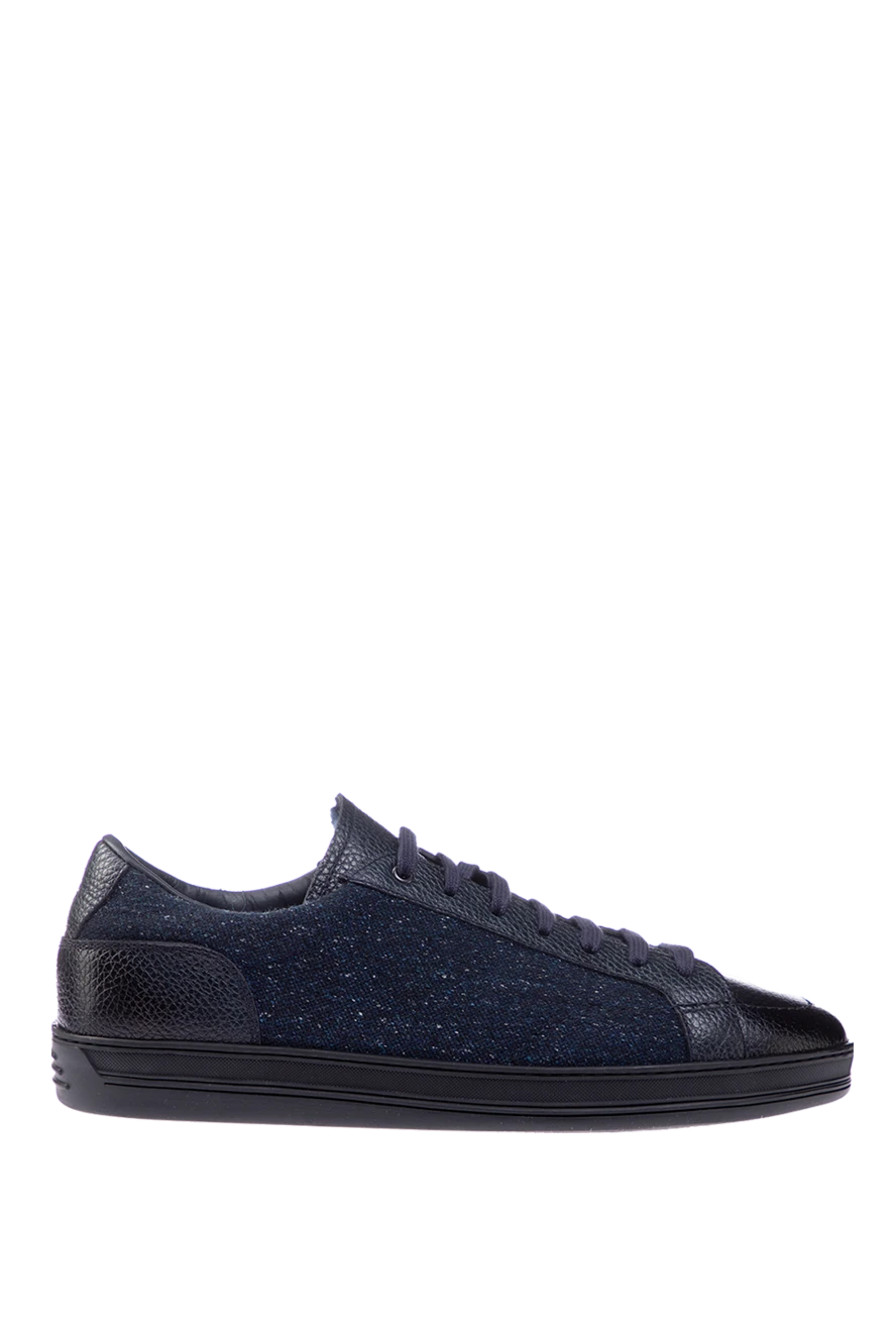 Doucal`s man sneakers in leather and textile blue for men buy with prices and photos 156199 - photo 1