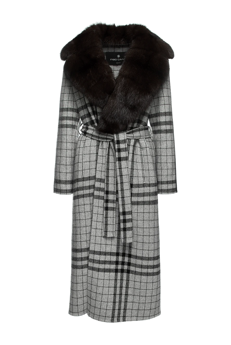 Fabio Gavazzi женские пальто из соболя и кашемира серое женское купить с ценами и фото 156398