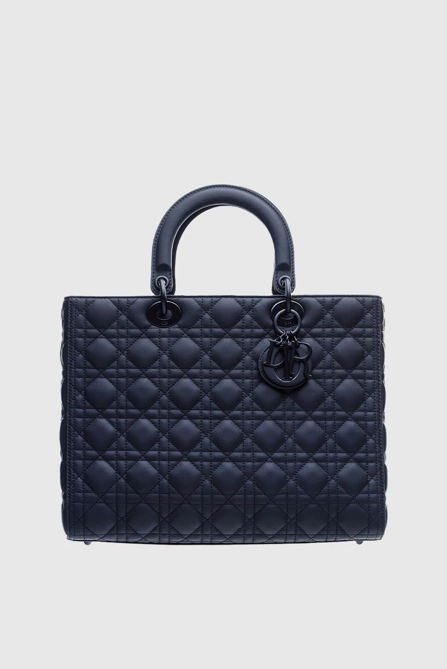 Dior черная женская сумка lady из натуральной кожи 156772 - фото 1