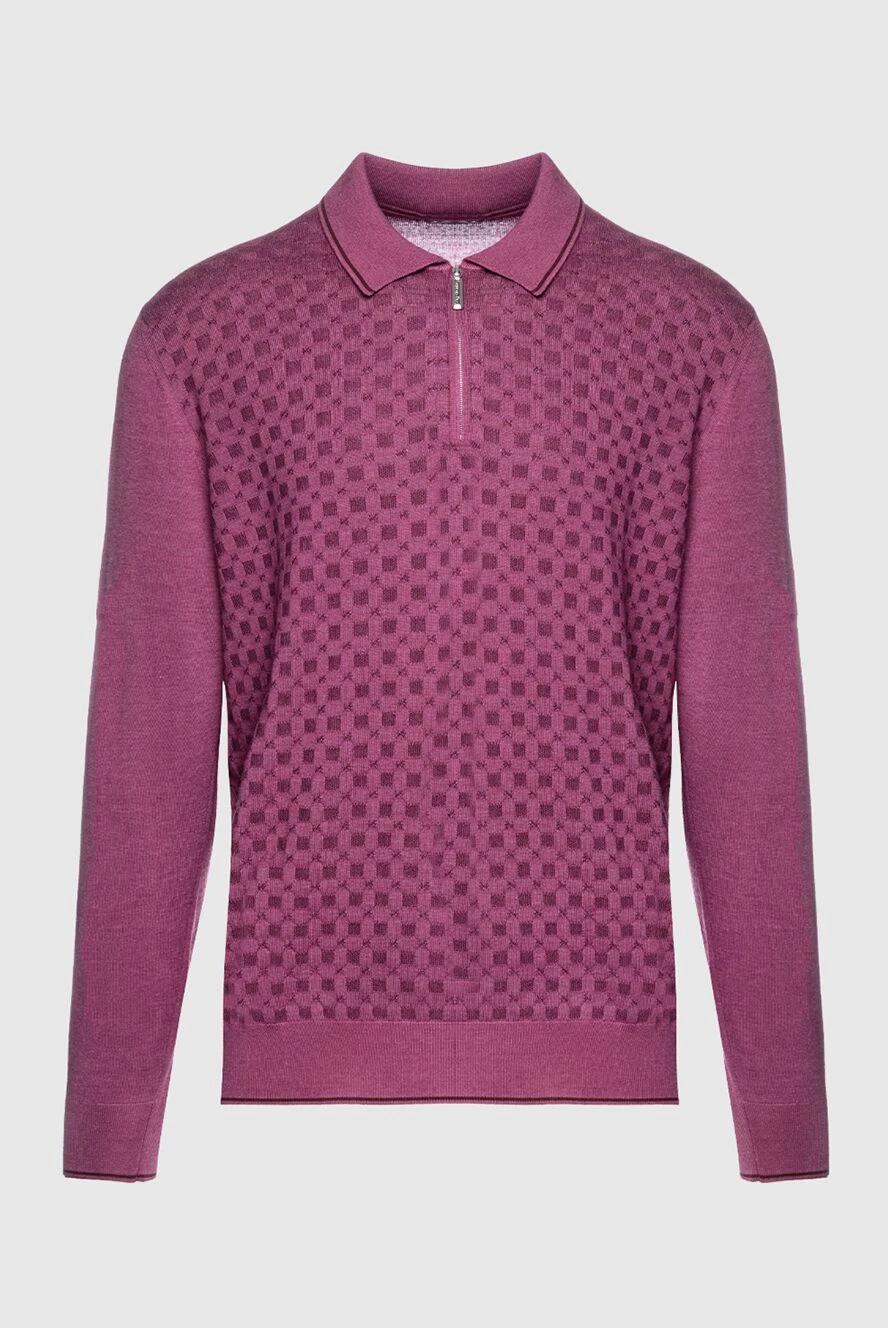 Stefano Ricci long sleeve polo with silk and cashmere pink for men 156909 - photo 1