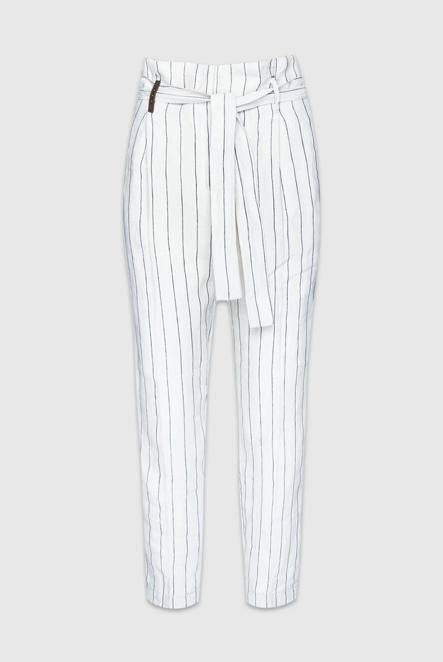 Peserico женские брюки из льна белые женские купить с ценами и фото 157027