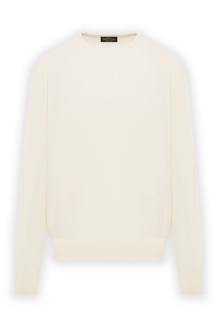 Cesare di Napoli джемпер з кашеміру, шовку та вовни білий чоловічий 157255 - фото 1