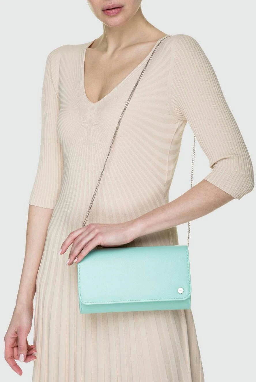 Olga Berg woman mint leather clutch for women buy with prices and photos 157391