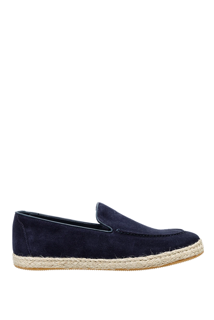 Doucal`s man blue suede slip-ons for men buy with prices and photos 157611
