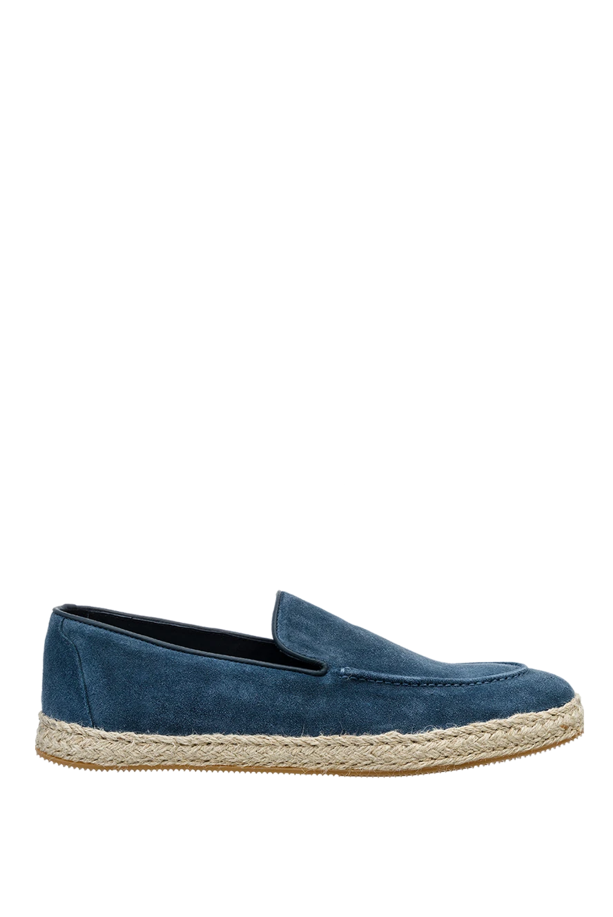 Doucal`s man blue suede slip-ons for men buy with prices and photos 157616