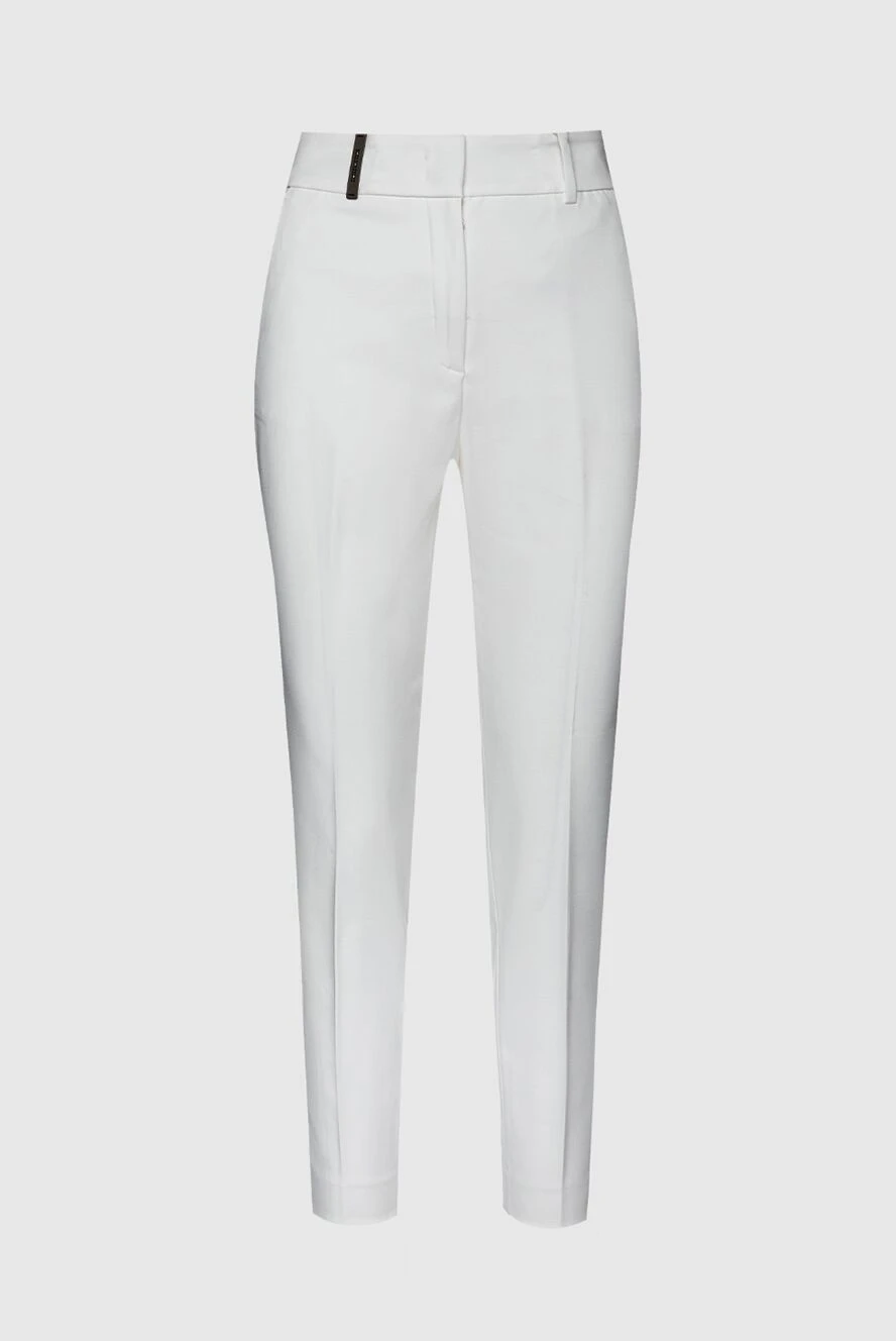 Peserico жіночі штани з бавовни та віскози білі жіночі купити фото з цінами 157657 - фото 1