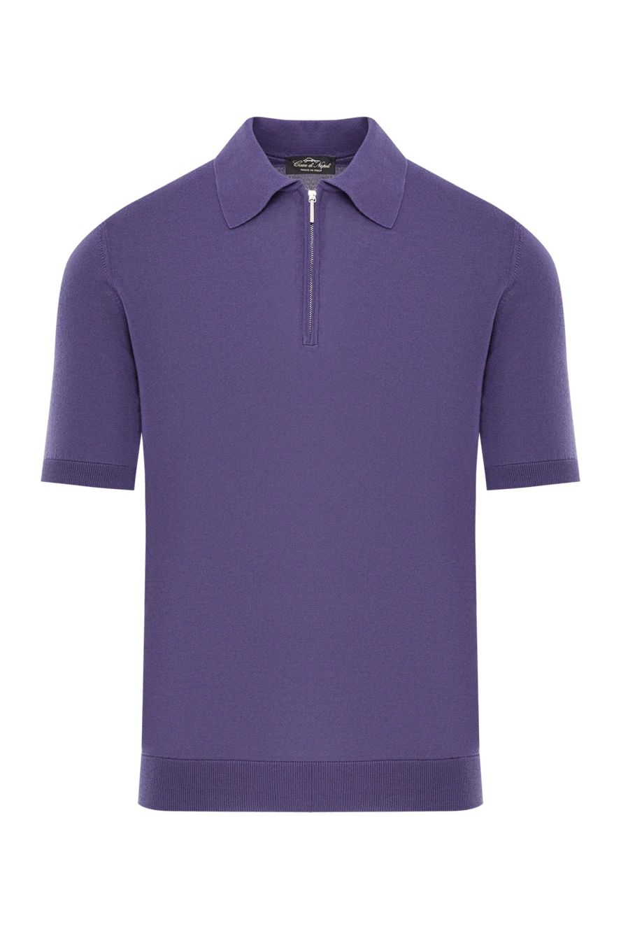 Cesare di Napoli silk polo shirt dark purple slim fit men's 158062 - photo 1