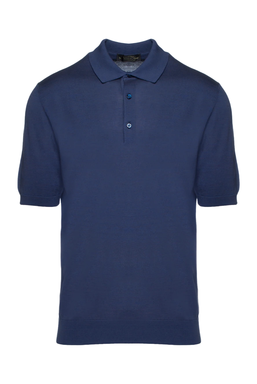 Cesare di Napoli blue cotton and silk polo shirt for men 158100 - photo 1