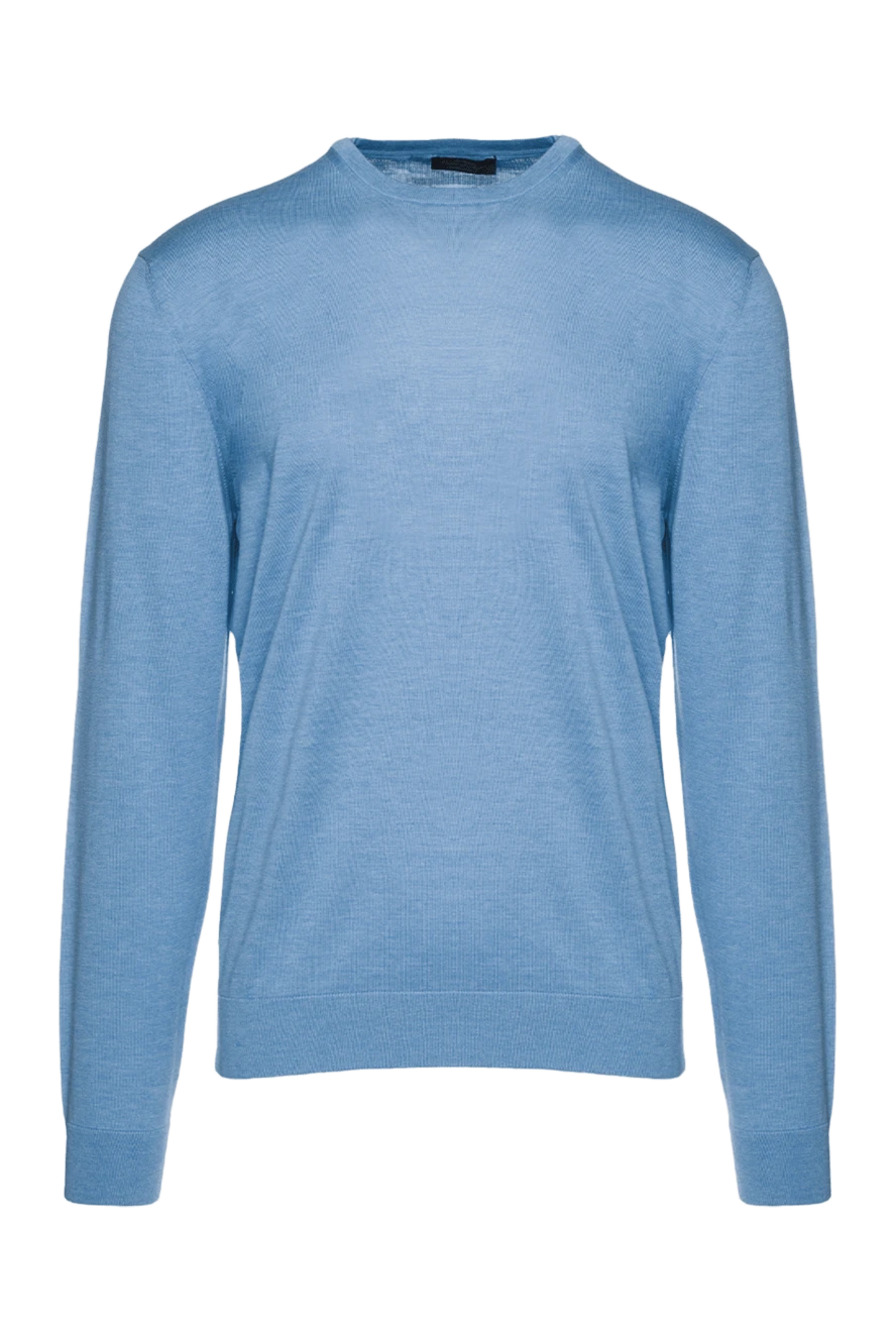 Cesare di Napoli light blue jumper for men made of cashmere silk and wool 158104 - photo 1
