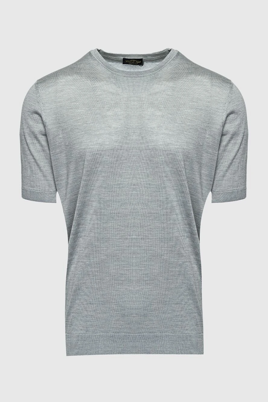 Cesare di Napoli man silk short sleeve jumper gray for men buy with prices and photos 158129 - photo 1