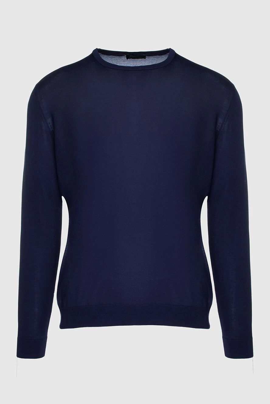 Cesare di Napoli man blue silk jumper for men buy with prices and photos 158168 - photo 1