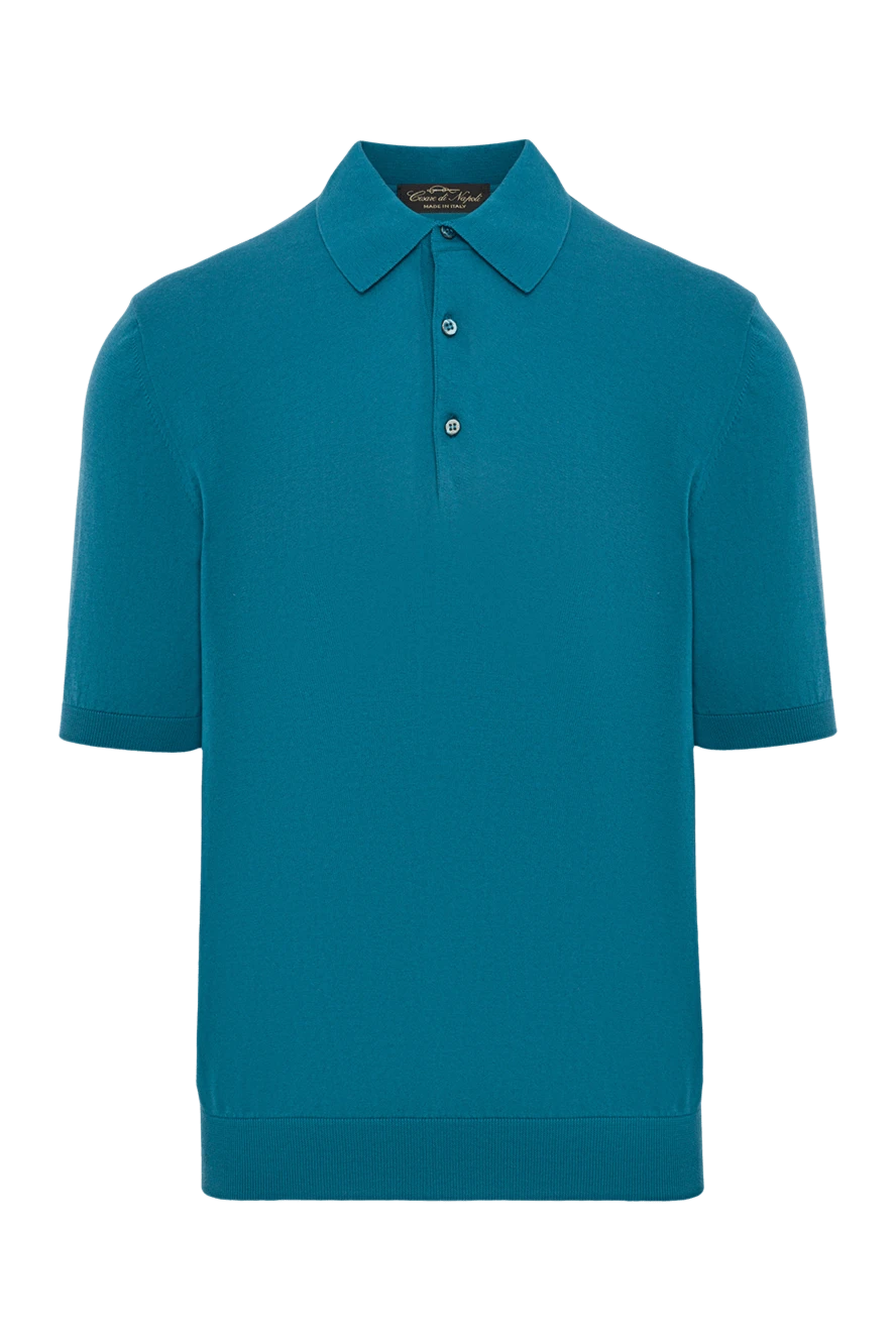 Cesare di Napoli green cotton polo shirt with buttons for men 158199 - photo 1