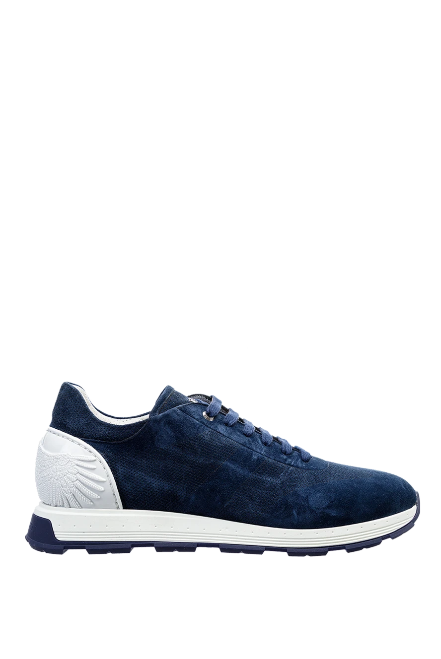 Stefano Ricci кросівки з нубуку сині чоловічі 158608 - фото 1