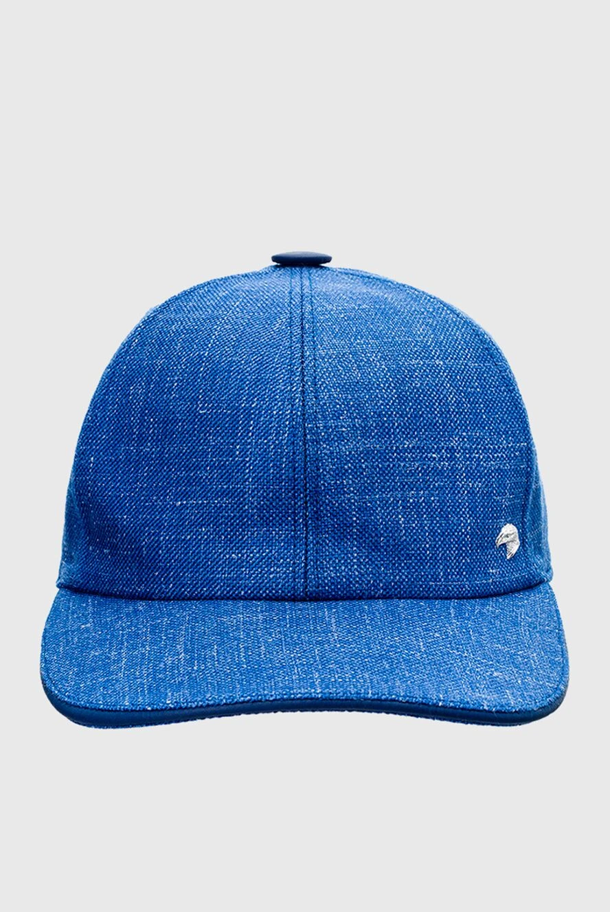 Stefano Ricci кепка з вовни, шовку та льону синя чоловіча 158614 - фото 1