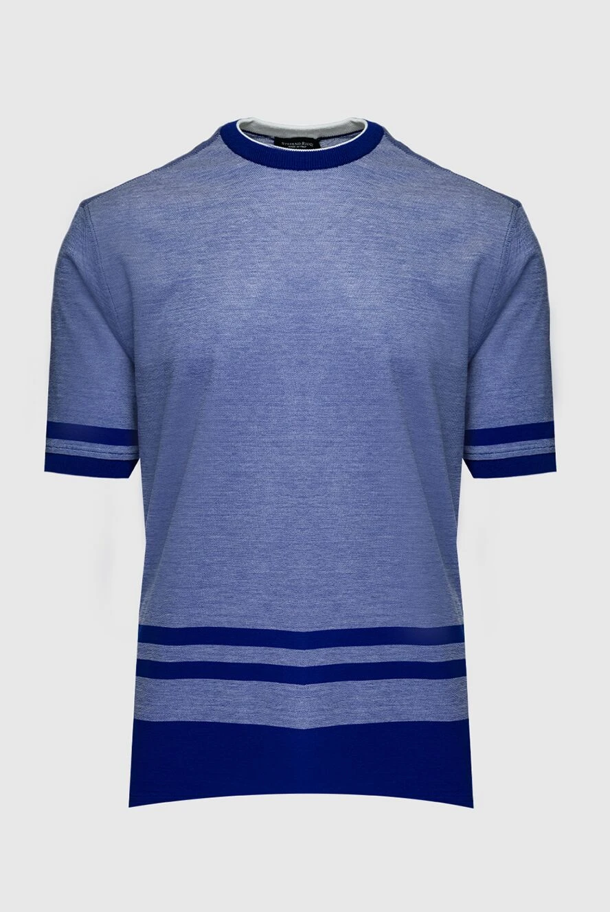 Stefano Ricci джемпер з коротким рукавом з бавовни синій чоловічий 158742 - фото 1