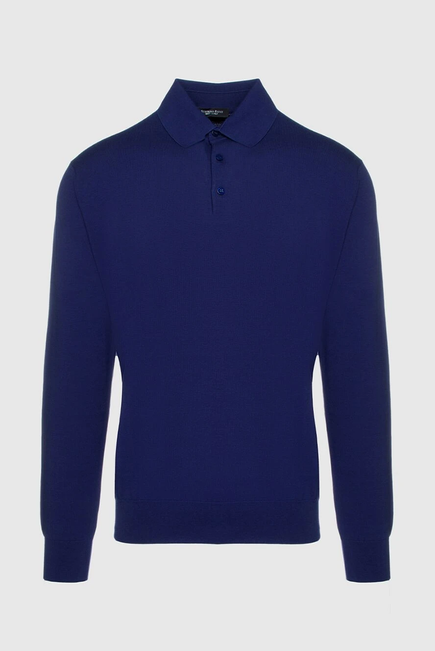 Stefano Ricci long sleeve cotton polo shirt blue for men 158849 - photo 1