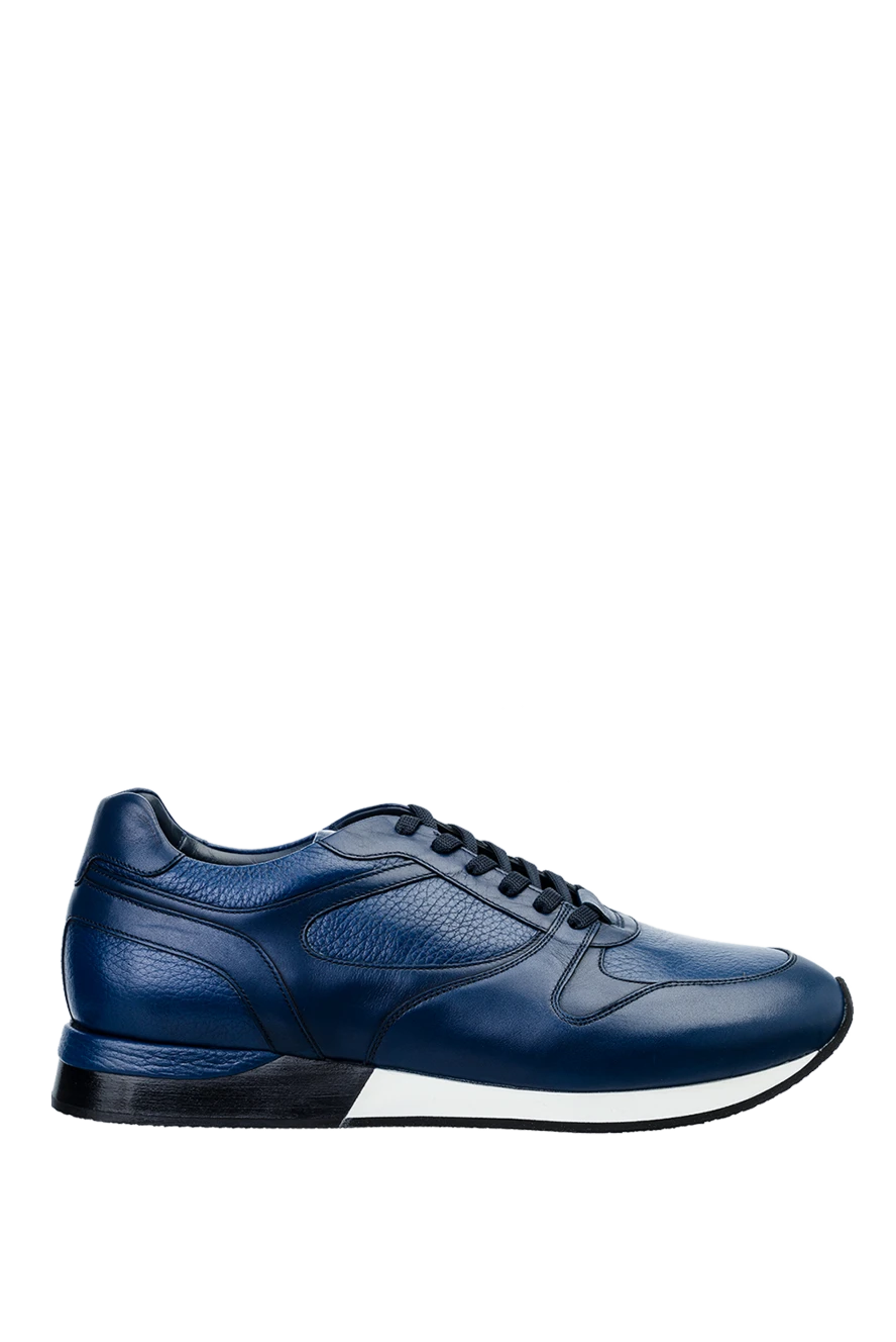 Bontoni man blue leather sneakers for men 159046 - photo 1