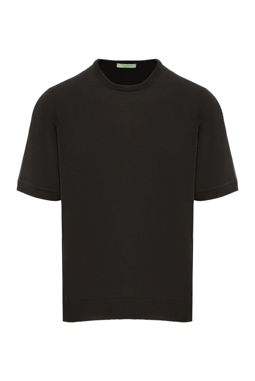 Dalmine джемпер з коротким рукавом бавовняний однотонний темно-коричневий чоловічий 159188 - фото 1