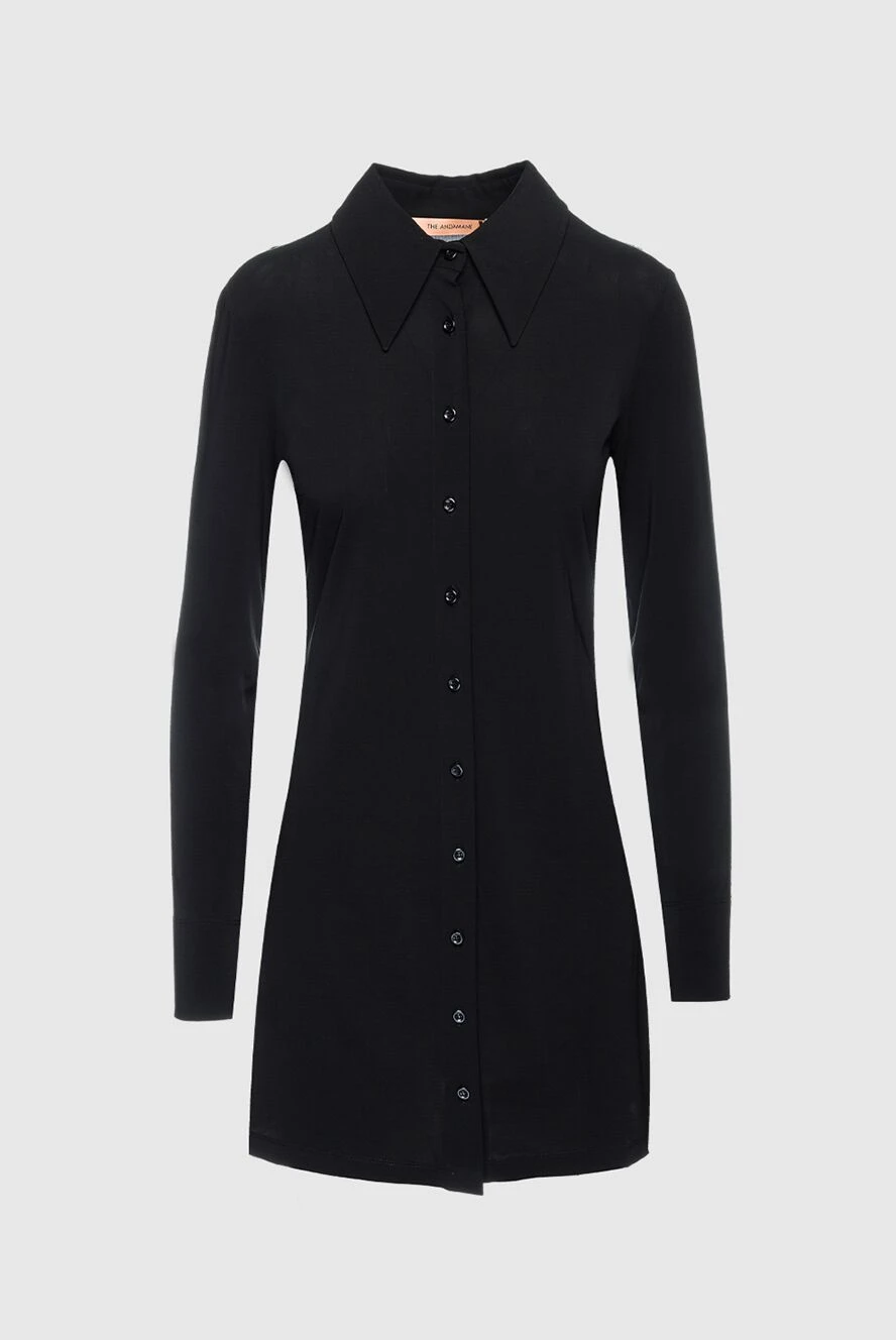 Black viscose dress for women