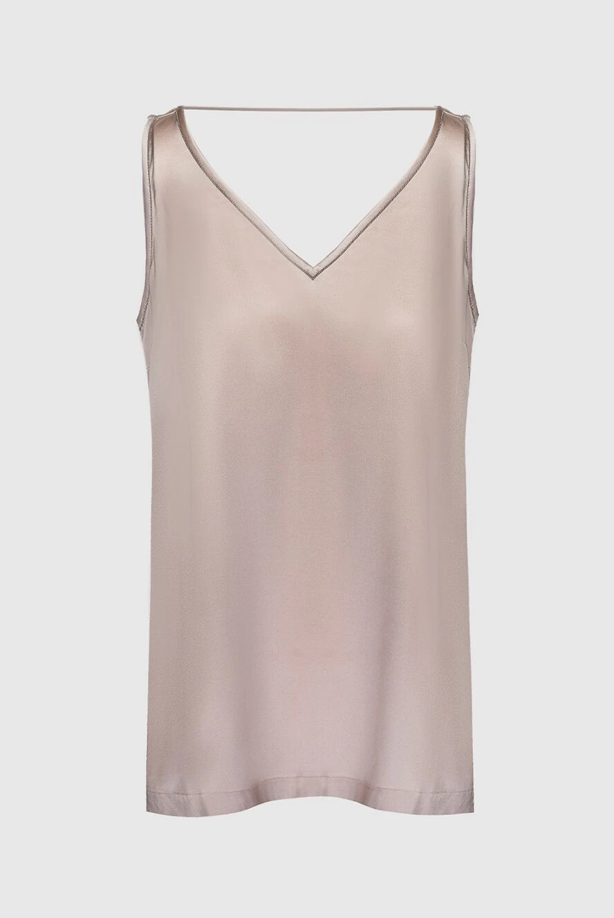 Brunello Cucinelli women's beige top made of silk and elastane 159850 - photo 1