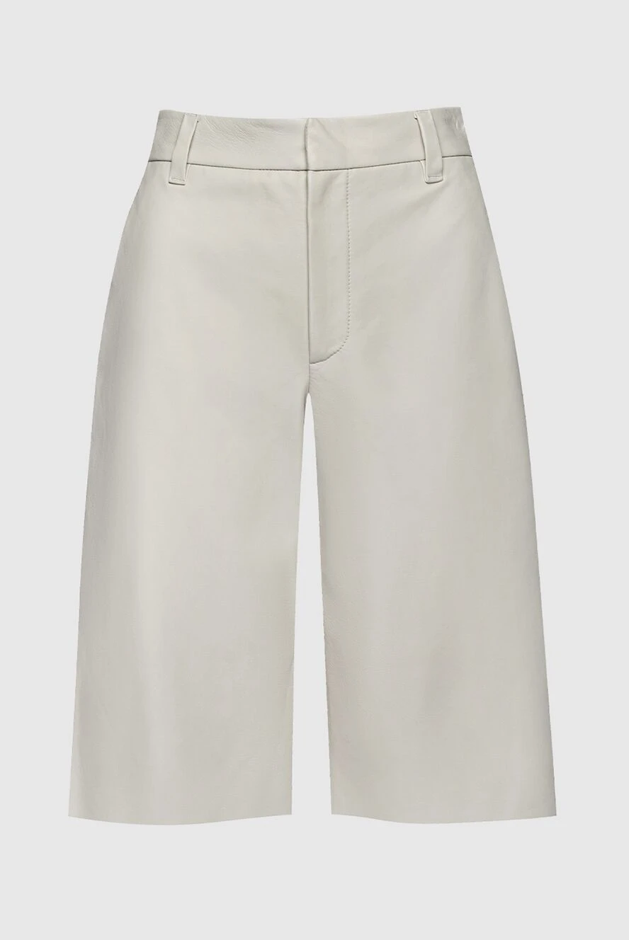 Brunello Cucinelli gray leather shorts for women 159928 - photo 1