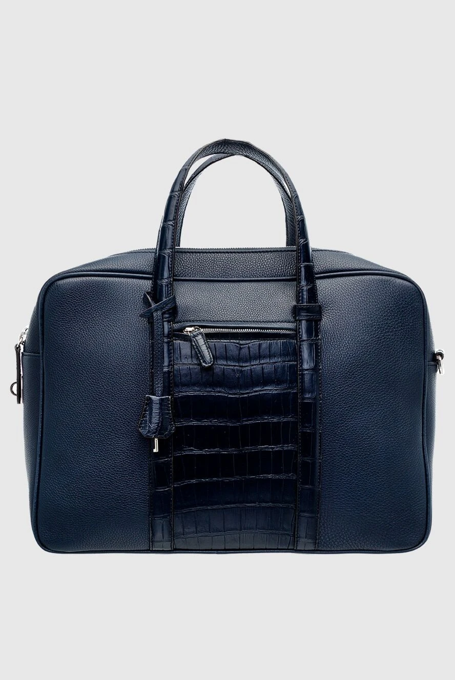 Cesare di Napoli мужские портфель из кожи синий мужской купить с ценами и фото 160249 - фото 1