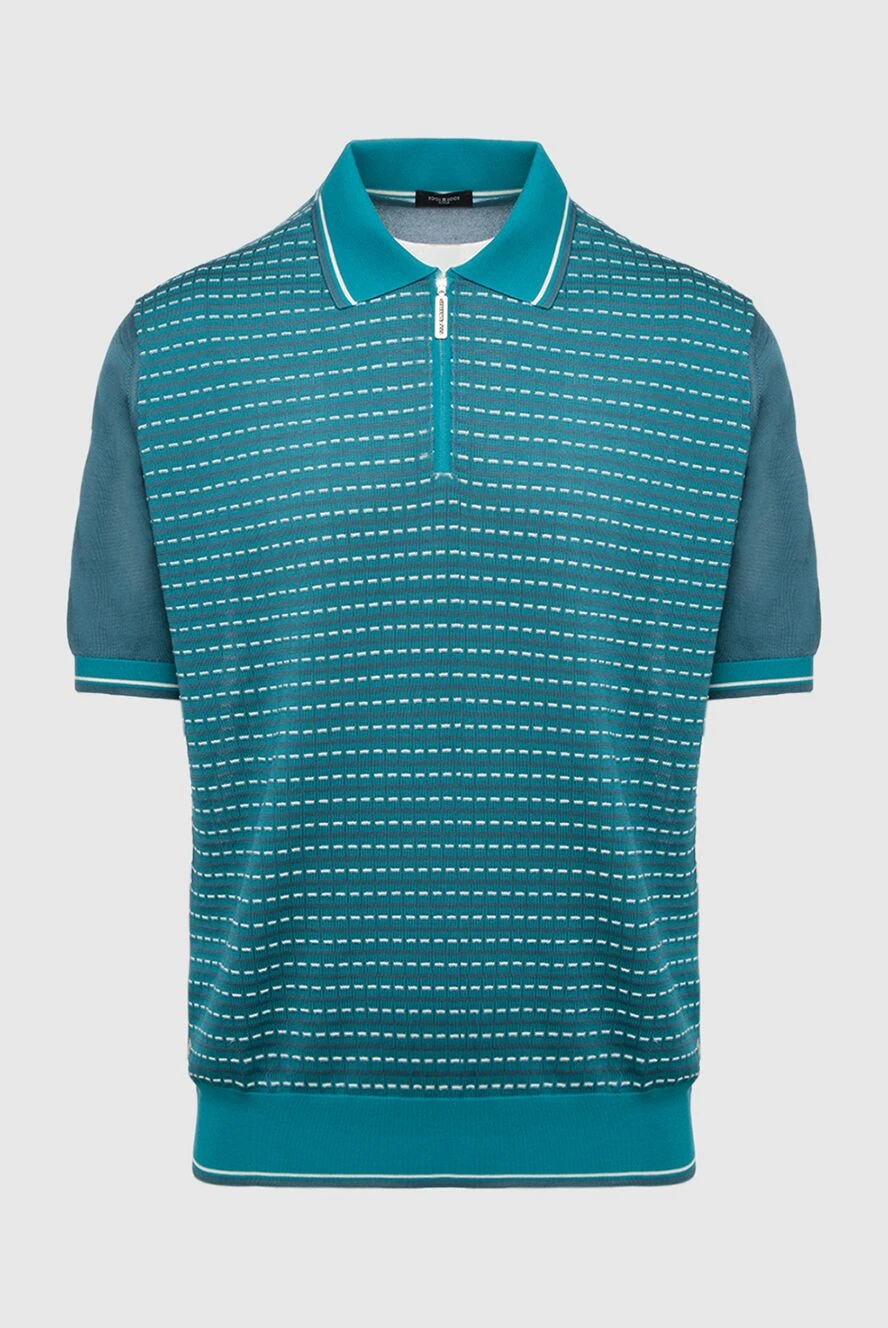 Stefano Ricci поло из хлопка и шелка зеленое мужское 160575 - фото 1