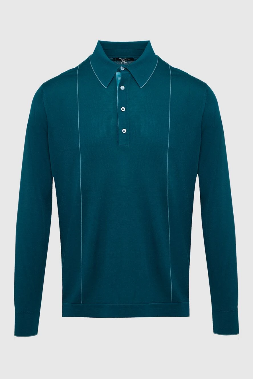 Stefano Ricci поло с длинным рукавом из шелка и кожи крокодила зеленое мужское 160599 - фото 1