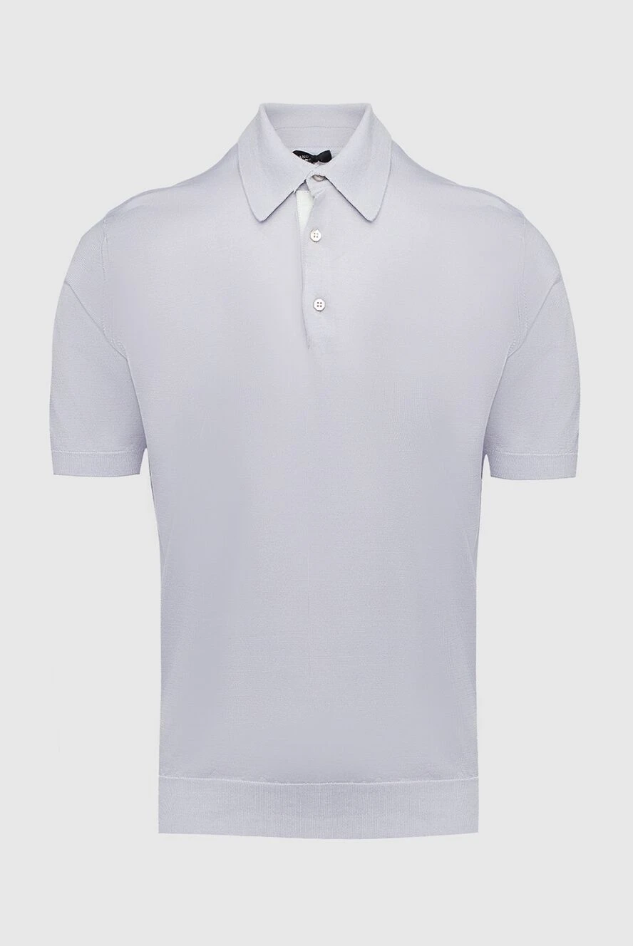Stefano Ricci light gray polo shirt with thin horizontal stripes 160641 - photo 1