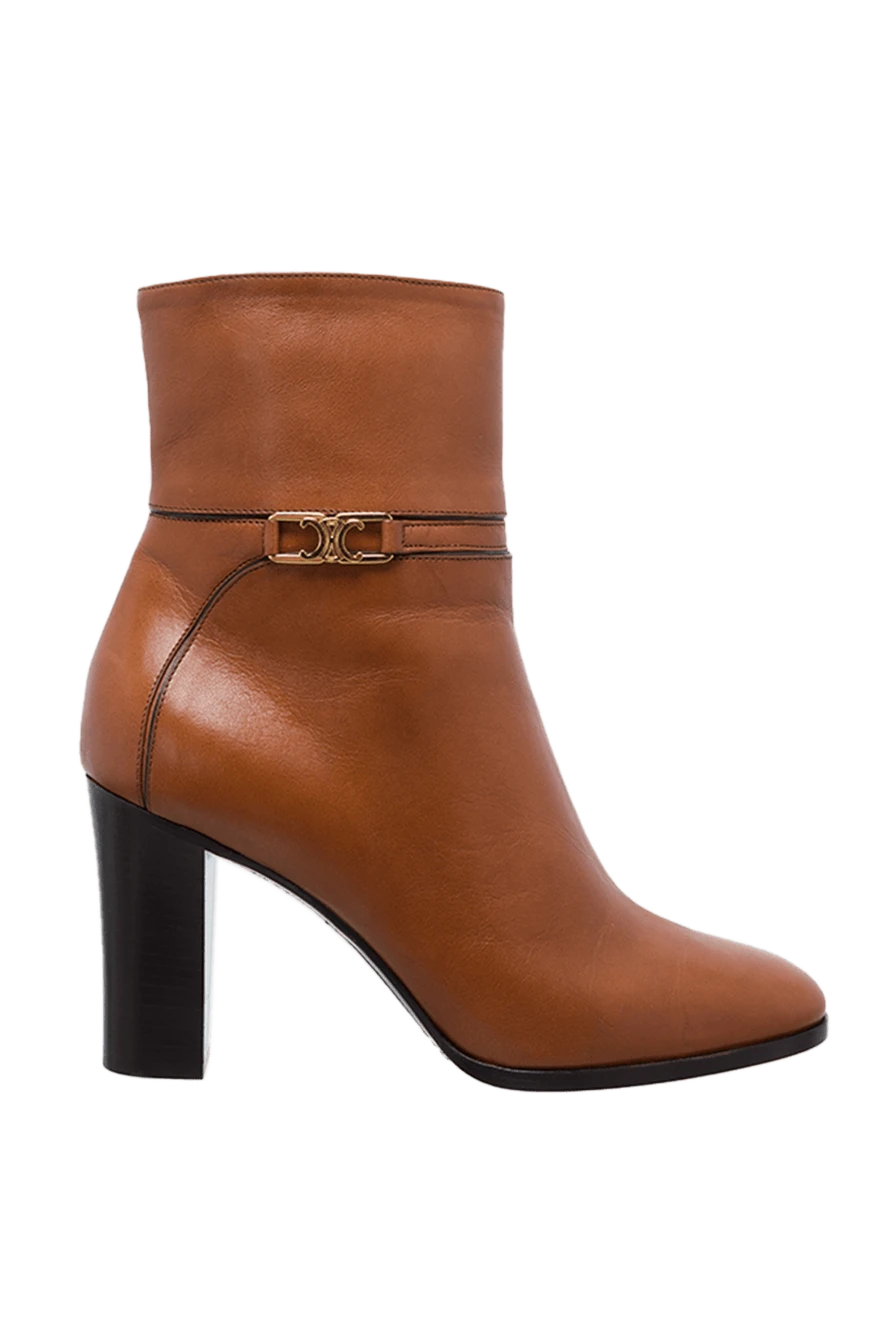 Brown leather boots for women