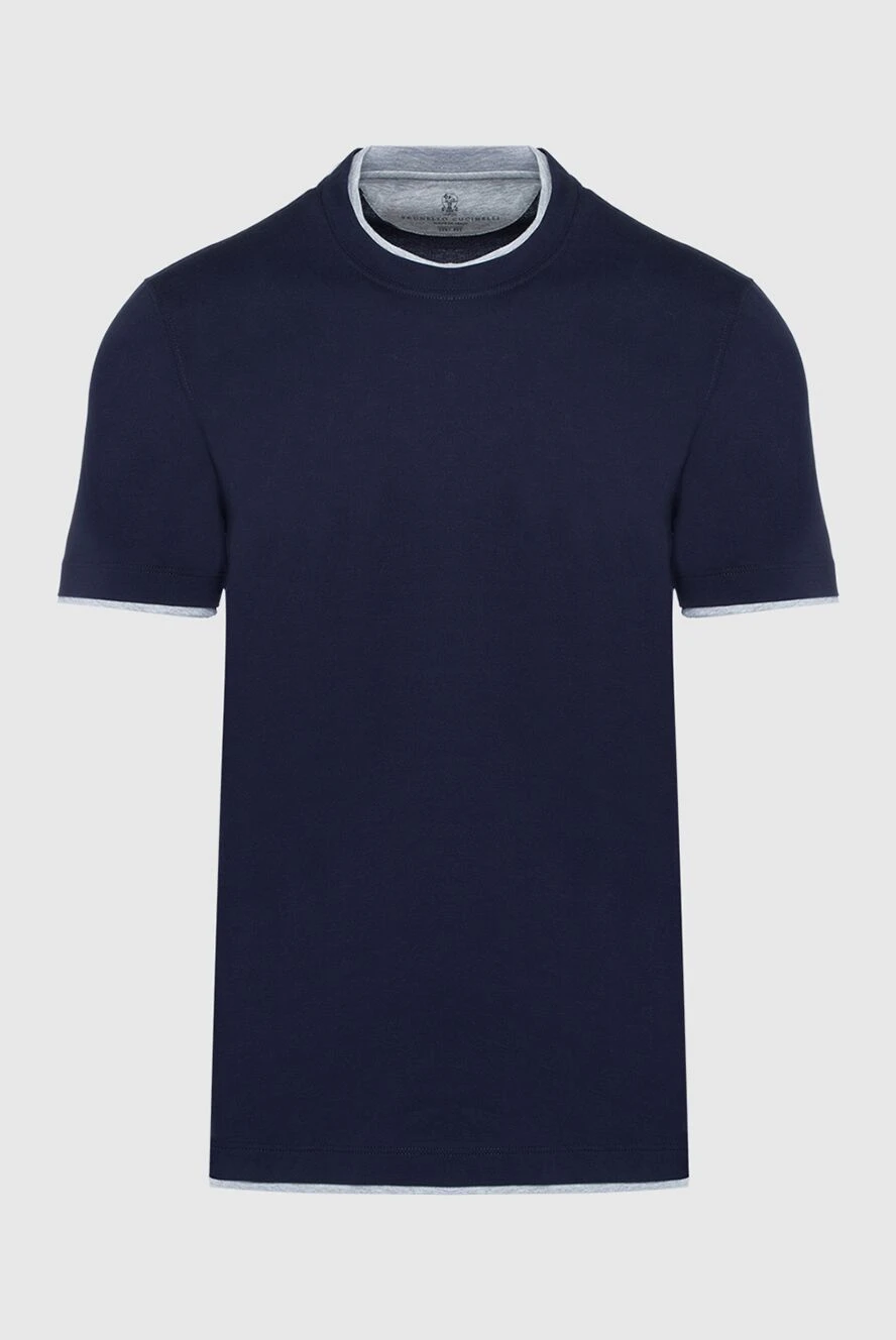 Brunello Cucinelli a navy t-shirt with grey trim at the hem. 195810 - photo 1
