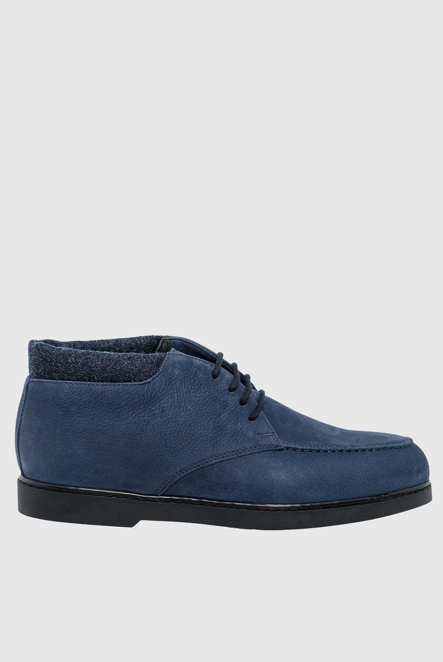 Doucal`s мужские мужские ботинки из нубука и текстиля синие купить с ценами и фото 161842 - фото 1
