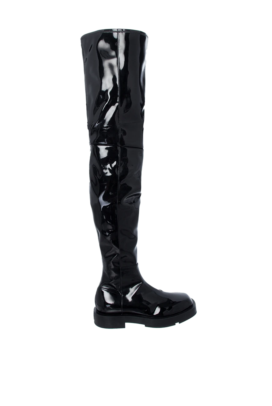 Givenchy thigh-high boots women's patent leather high with chunky sole black 162176 - photo 1