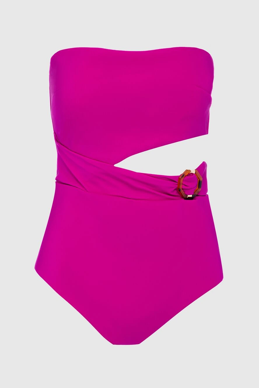 Zimmermann купальник малиновий з асиметричним вирізом та декоративною пряжкою 162194 - фото 1